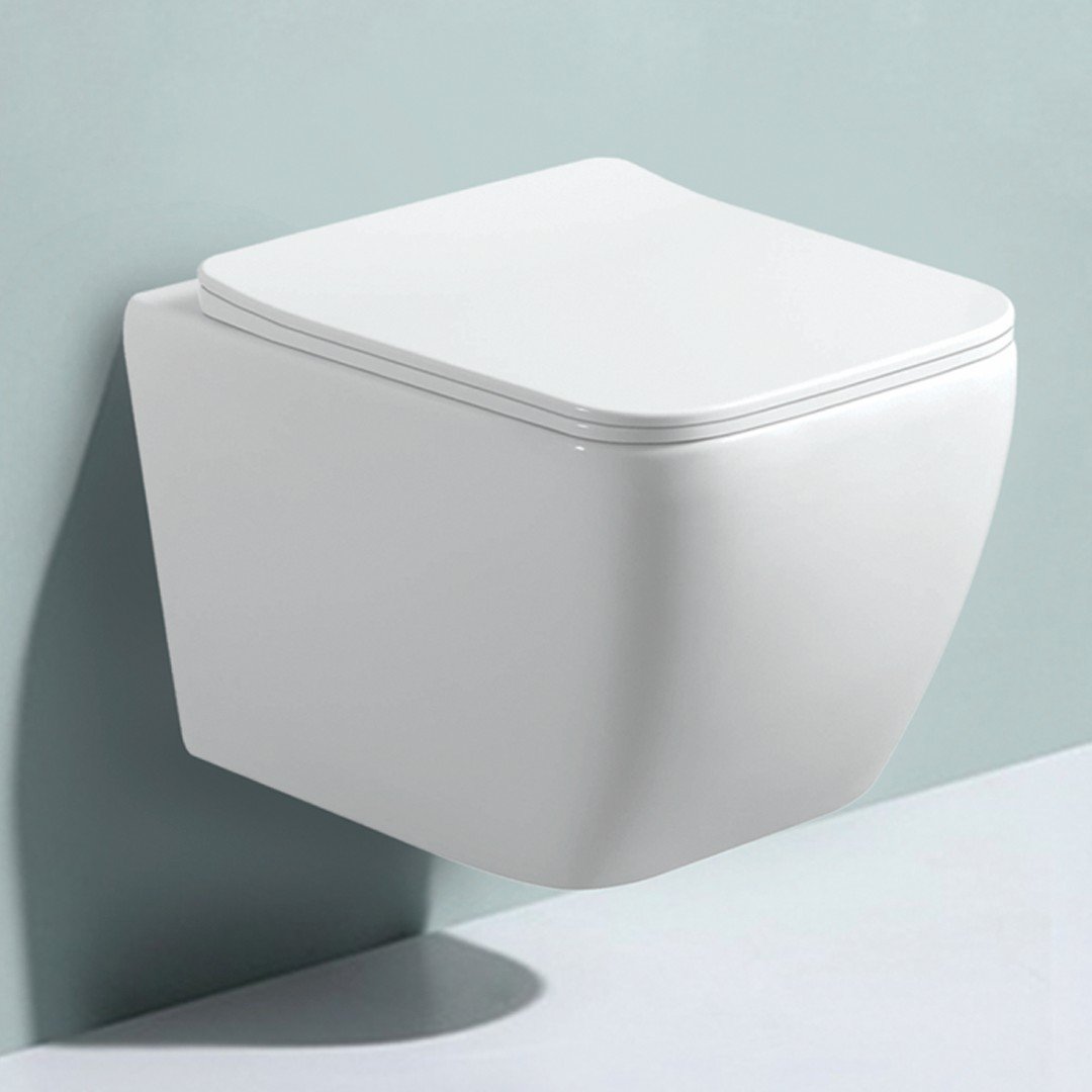 Rimless Wall Hung Toilet With Slim Uf Soft Close Seat Cover Lepos 6116