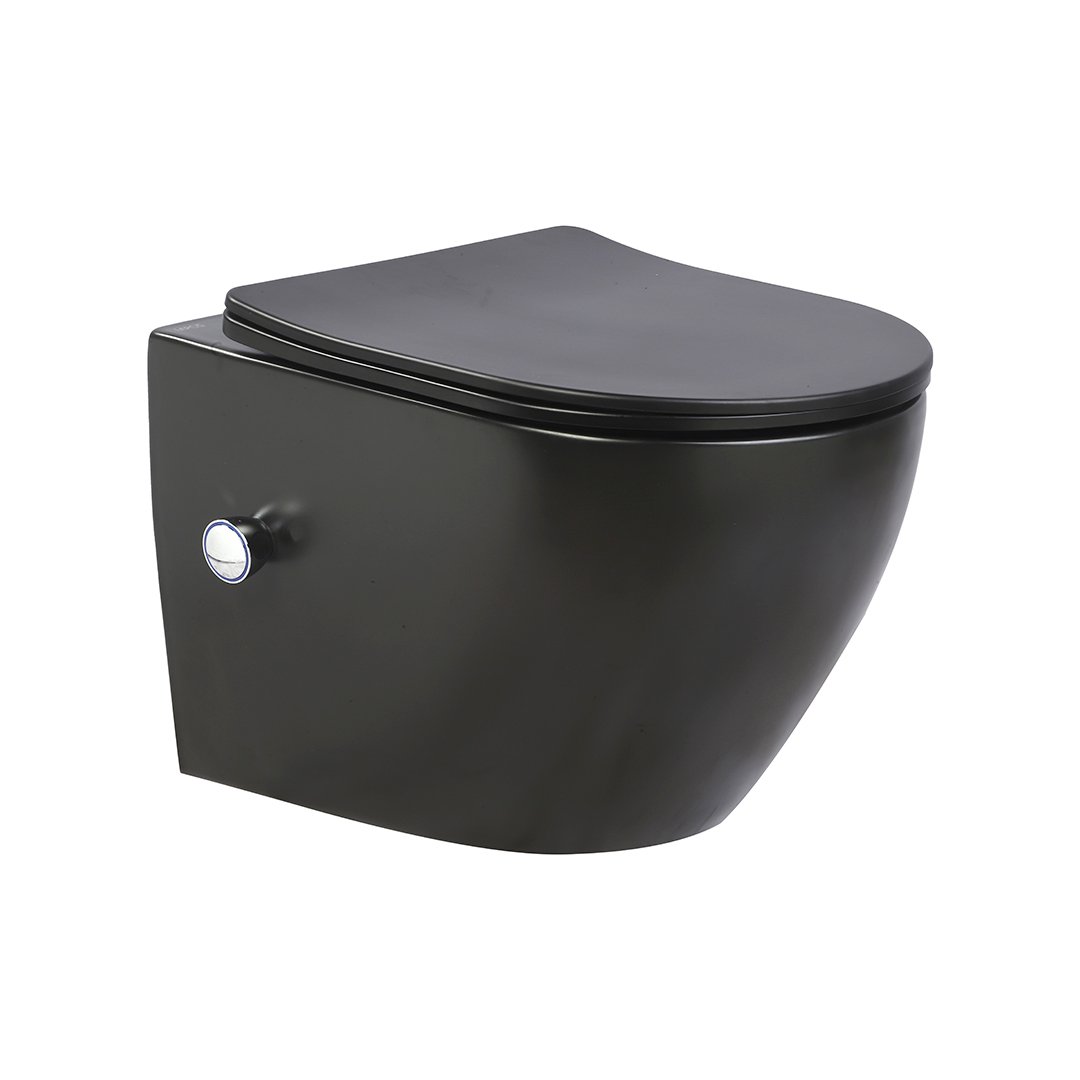 Rimless Wall Hung Wc With Built In Jet And Uf Soft Close Seat Cover Lepos 1008